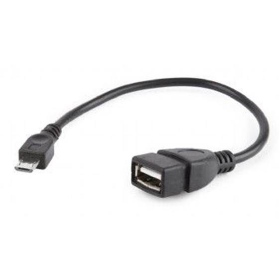 Kabel OTG USB AF - microUSB BM 0.15m Gembird crni P/N: A-OTG-AFBM-03 