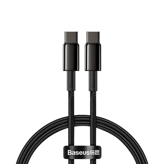 Kabel USB C - USB C 2m, 100W 5A Baseus, crni, CATWJ-A01