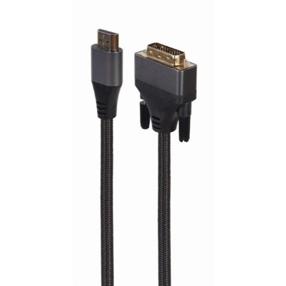 Kabel HDMI - DVI 1.8m Braided 4K UHD Premium series Gembird P/N: CC-HDMI-DVI-4K-6
