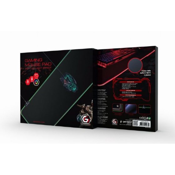 Podloga za miš gaming L (large) sa LED osvjetljenjem Gembird, crna P/N: MP-GAMELED-L