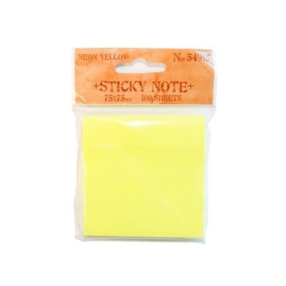 Blok samoljepljivi 75 x 75 mm, 100 listića, neon žuti
