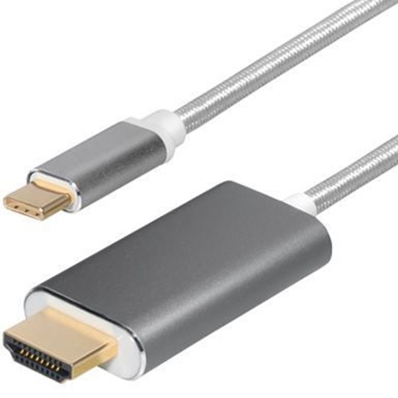 Kabel HDMI - USB C 1.5m Braided 4K UHD 30Hz Transmedia, TRN-C521-1,5