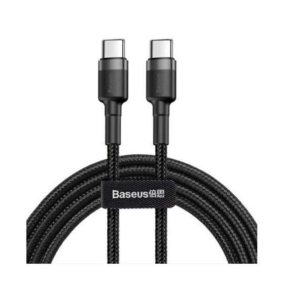 Kabel USB C - USB C 2m braided 60W 3A QC 3.0 Baseus crni P/N: CATKLF-HG1