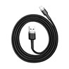 Kabel USB A - Lightning 1m Braided, Baseus 2.4A crni, CALKLF-BG1