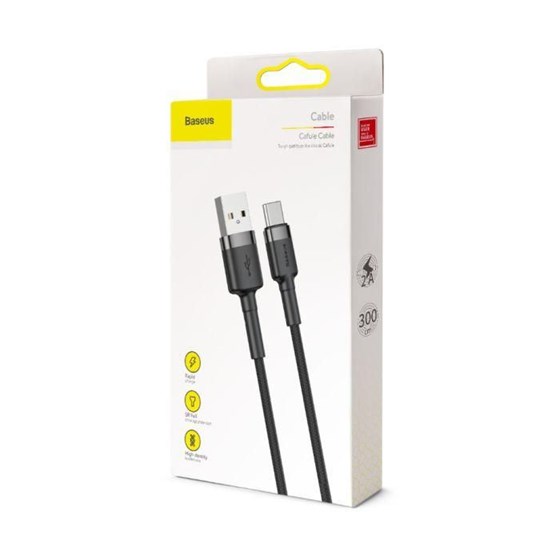 Kabel USB A - USB C 3m 2A Baseus crni P/N: CATKLF-UG1
