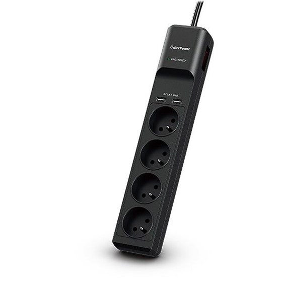 Strujna zaštitna letva CyberPower 4x Schuko + 2x USB sa prekidačem 1.8m P/N: P0420SUD0