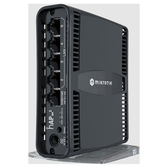 Mikrotik hAP ax2, AX1800, WiFi 6 Router, 2.4GHz/5GHz, 5×G-LAN, 802.11ax, RouterOS L4 (C52iG-5HaxD2HaxD-TC) 