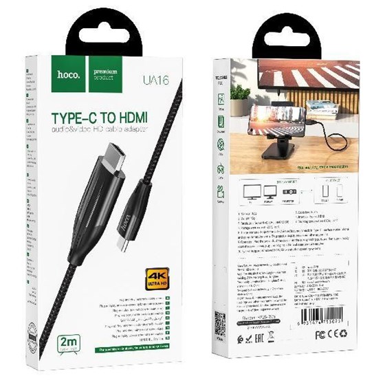 Kabel USB C - HDMI 2m 4K UHD Hoco