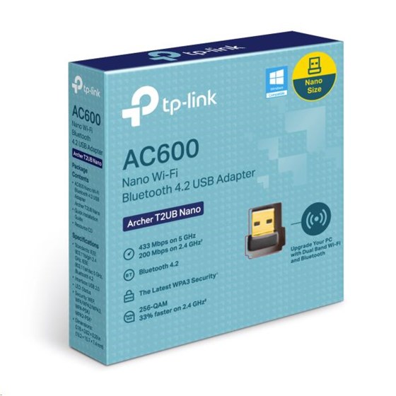 TP-Link Archer T2UB NANO, AC600 Nano Wi-Fi Bluetooth 4.2 USB adapter