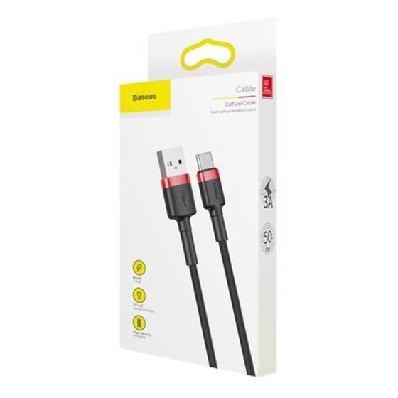 Kabel USB A - USB C 2m braided 2A Baseus crno crveni P/N: CATKLF-C91