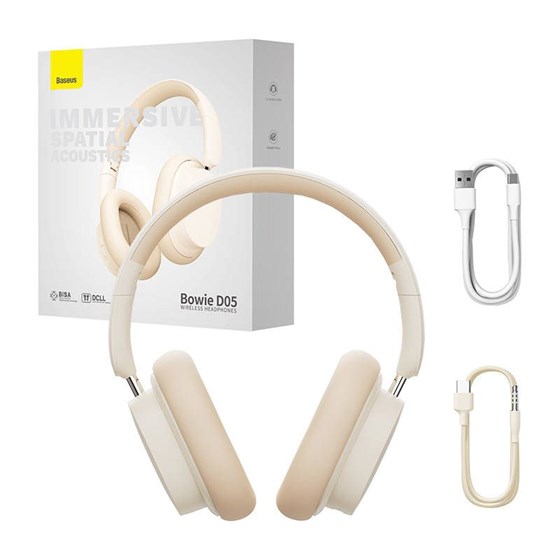 Slušalice bežične Baseus Bowie D05 Bluetooth, kremasto bijele, NGTD020202