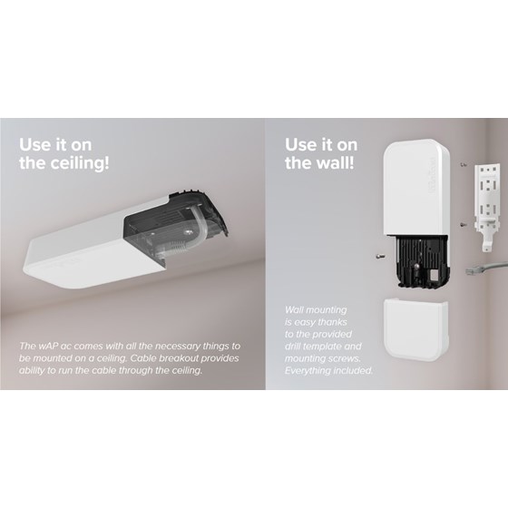 Mikrotik wAP ac Wireless Access Point 2.4GHz/5GHz, 802.11ac, outdoor case, RouterOS L4 (RBwAPG-5HacD2HnD)