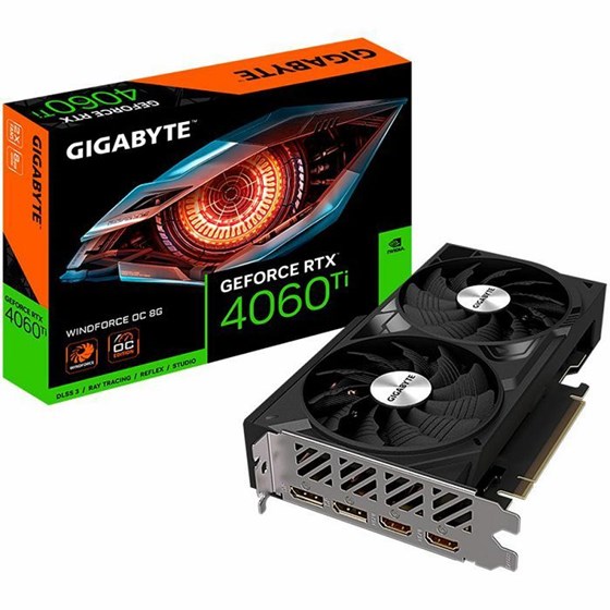 Grafička kartica Gigabyte, nVidia GeForce RTX 4060 Ti WINDFORCE 8G, 8GB GDDR6, 2xHDMI, 2xDisplayPort, GV-N406TWF2OC-8GD