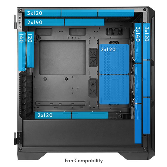 Kućište Chieftec Apex, E-ATX, Bez napajanja, Kaljeno staklo, RGB, Crna, GA-01B-TG-OP