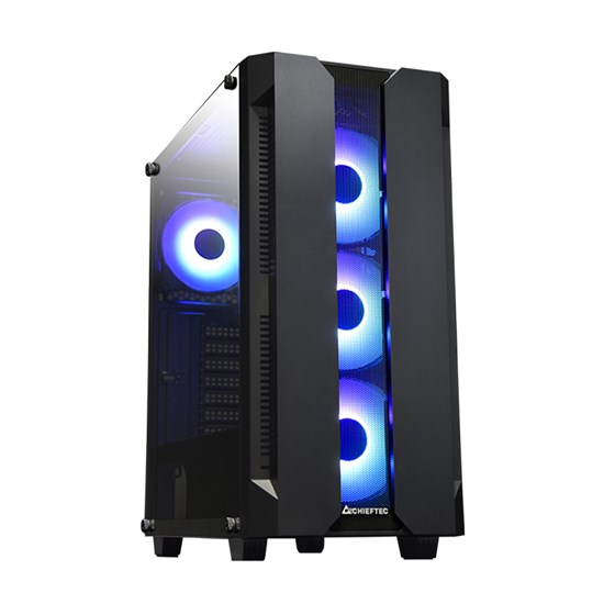 Kućište Chieftec Hunter, ATX, Bez napajanja, Kaljeno staklo, RGB, Crna, GS-01B-OP