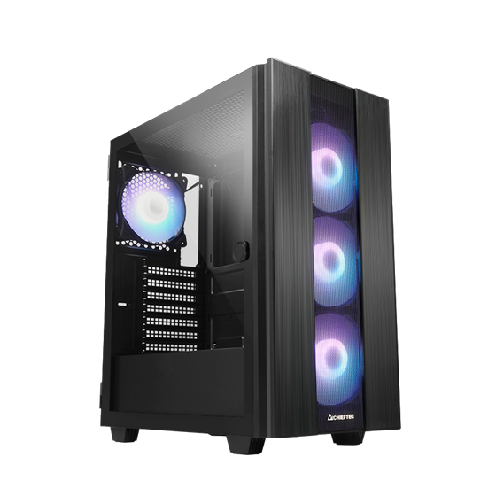 Kućište Chieftec Hunter 2, ATX, Bez napajanja, Kaljeno staklo, RGB, Crna, GS-02B-OP