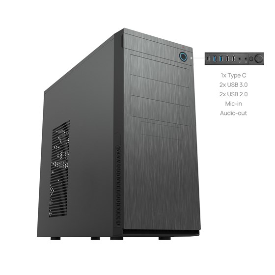 Kućište Chieftec Elox HC ATX, bez napajanja, crno (HC-10B-OP)