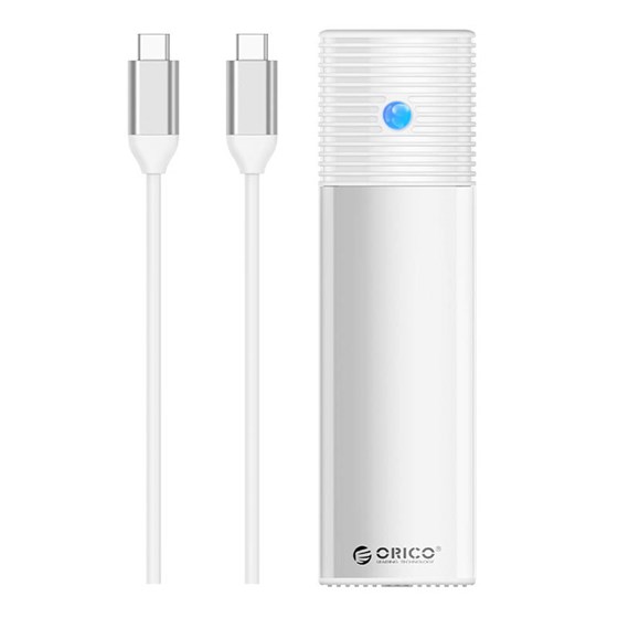 Orico Eksterno kućište za M.2 NVMe SSD B&M-Key, USB-C, bijelo (ORICO-PWM2-G2-WH-EP)