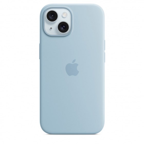 Apple iPhone 15 Silicone Case with MagSafe - Light Blue, mwnd3zm/a