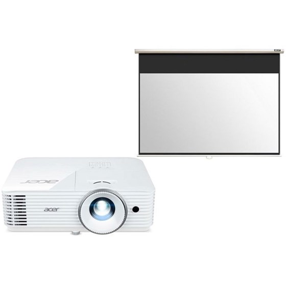 Projektor Acer H6546KI, 1920x1080px, DLP, 5200Lm, WiFi, 2xHDMI + Projekcijsko platno Acer M90-W01MG, 196x110cm