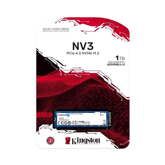 SSD 1TB Kingston NV3, M.2 NVMe, PCIe Gen4x4, 6000/4000 MB/s, SNV3S/1000G