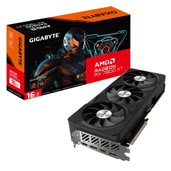 Grafička kartica Gigabyte, AMD Radeon RX 7800 XT Gaming OC, 16GB GDDR6, 2xDisplayPort, 1xHDMI, GV-R78XTGAMING OC-16GD