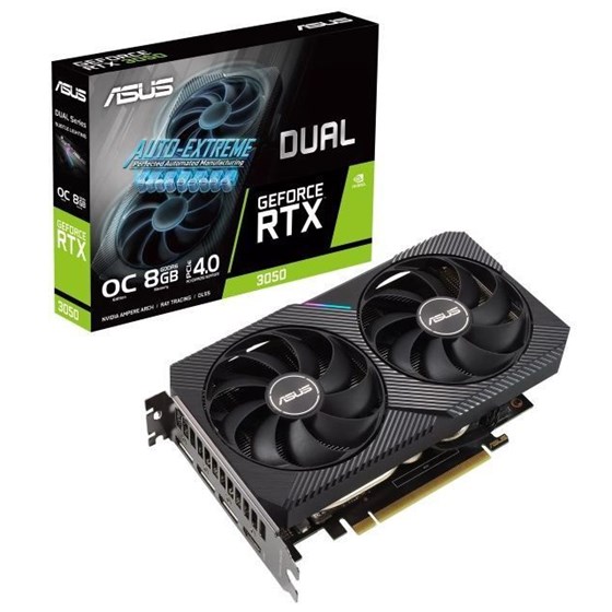 Grafička kartica ASUS, nVidia GeForce RTX 3050 DUAL V2 OC, 8GB GDDR6, 1xDisplayPort, 1xHDMI, 1xDVI-D, 90YV0GH6-M0NA00