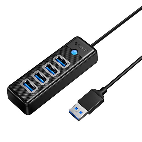 Orico USB A hub, 4x USB A 3.0, PW4U-U3-015-BK-EP-IP