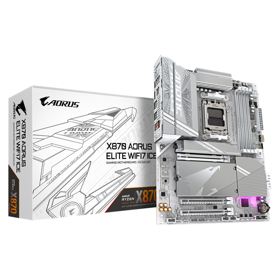 Matična ploča Gigabyte X870 AORUS ELITE WiFi 7 ICE, AMD X870, AM5, ATX, DDR5