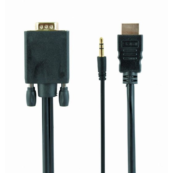 Kabel HDMI - VGA Gembird 1.8m crni, A-HDMI-VGA-03-6