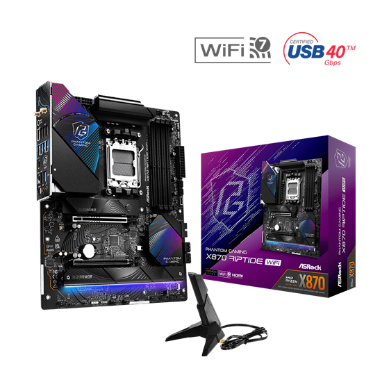 Matična ploča ASRock X870 RIPTIDE WIFI, AMD X870, Socket AM5, ATX, DDR5