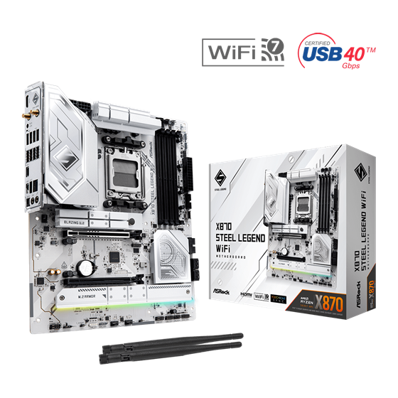 Matična ploča ASRock X870 STEEL LEGEND WIFI, AMD X870, Socket AM5, ATX, DDR5