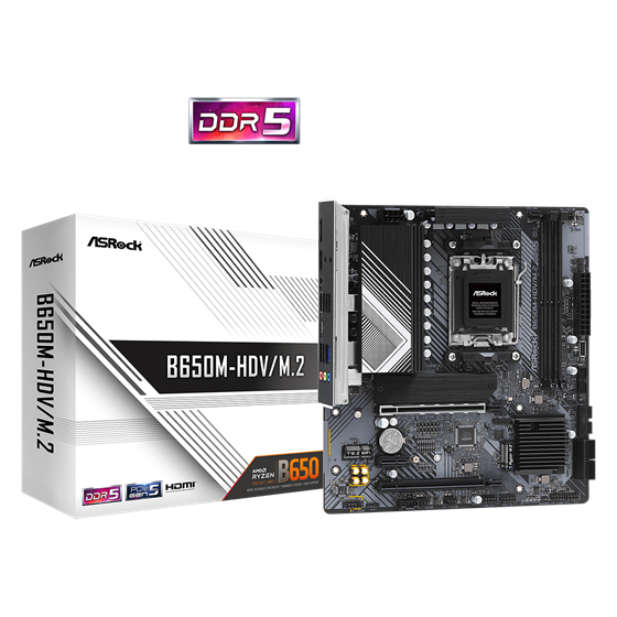 Matična ploča ASRock B650M-HDV/M.2, AMD B650, Socket AM5, mATX, DDR5