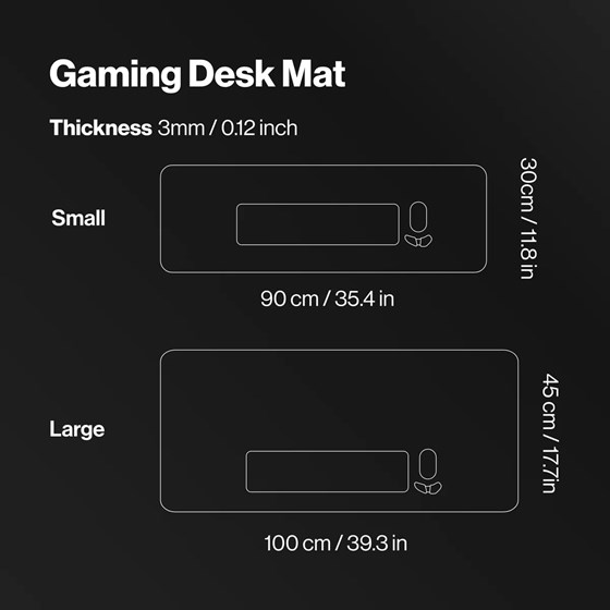 DeltaHub Podloga za miš Gaming Desk Pad Neoprene Black - S