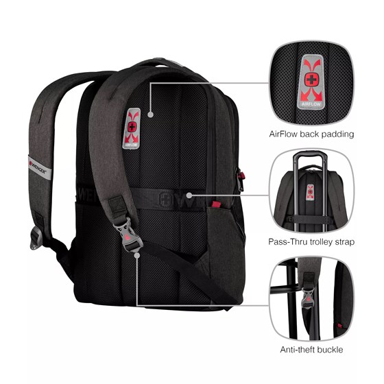Ruksak za laptope do 16" Wenger MX Professional, tamno sivi