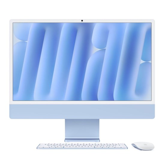 Apple 24-inch iMac with Retina 4.5K display, Apple M4 chip with 10-core CPU and 10-core GPU, 16GB, 256GB SSD - Blue