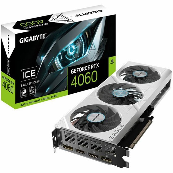 Grafička kartica Gigabyte, nVidia GeForce RTX 4060 EAGLE OC ICE 8G, 8GB GDDR6, 2x HDMI, 2x DisplayPort, GV-N4060EAGLEOC ICE-8GD
