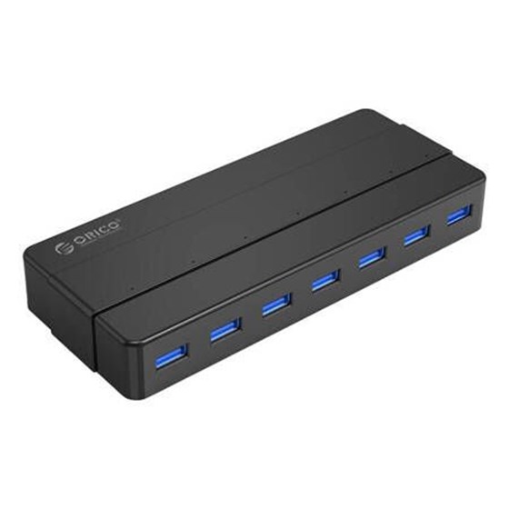 Orico 7-portni USB 3 hub, vanjsko napajanje, crni, H7928-U3-V1-EUBKBPIP