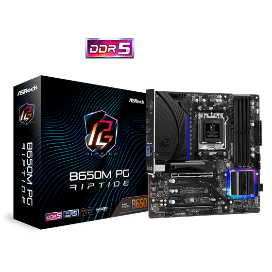 Matična ploča ASRock B650M PG RIPTIDE, B650, Socket AM5, mATX, DDR5