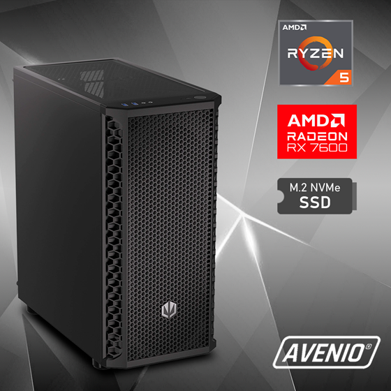 Avenio ProGamer AMD Ryzen 5 5500 3.60GHz 16GB 1TB SSD NVMe W11P AMD Radeon RX 7600 8GB GDDR6 P/N: 02242540
