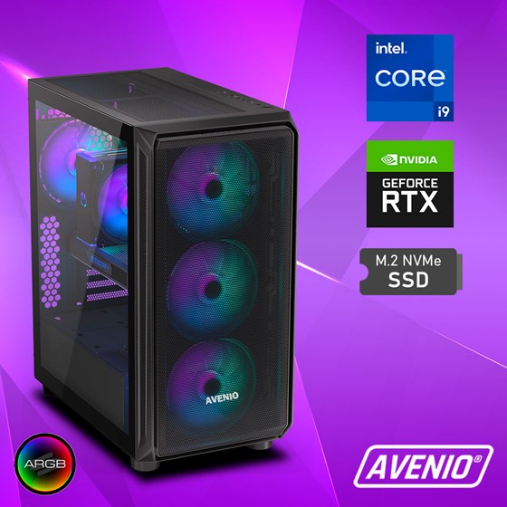 Avenio Prodigy Intel Core i9 12900KF 64GB DDR5 2TB M.2 NVMe WiFi Bluetooth W11P nVidia GeForce RTX 4070 TI SUPER 16GB GDDR6X P/N: 02242630