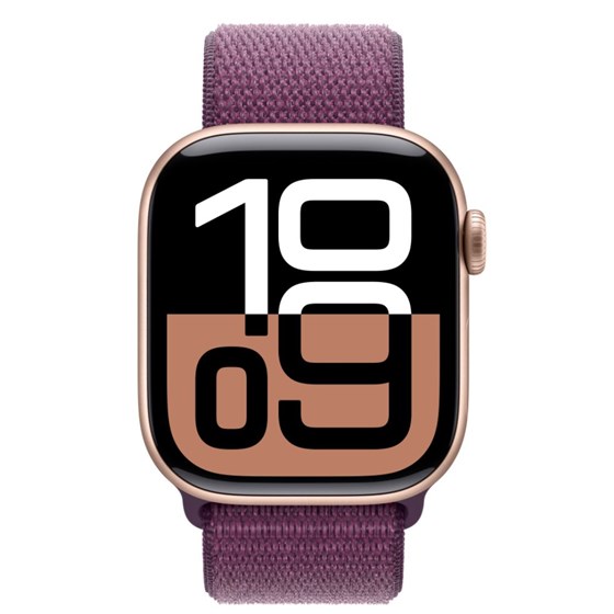 Apple Watch S10 GPS 42mm Rose Gold Alu Case with Plum Sport Loop