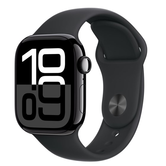Apple Watch S10 GPS 42mm Jet Black Alu Case with Black Sport Band - M/L