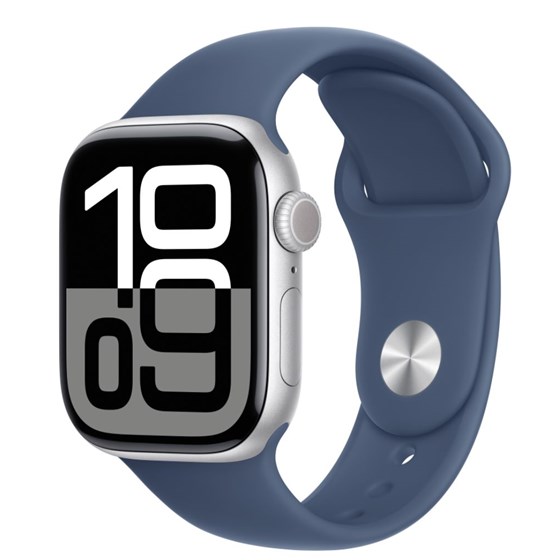 Apple Watch S10 GPS 42mm Silver Alu Case with Denim Sport Band - M/L
