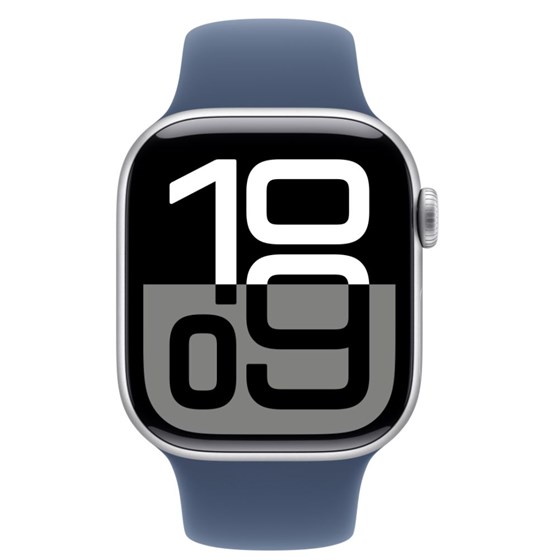 Apple Watch S10 GPS 42mm Silver Alu Case with Denim Sport Band - S/M