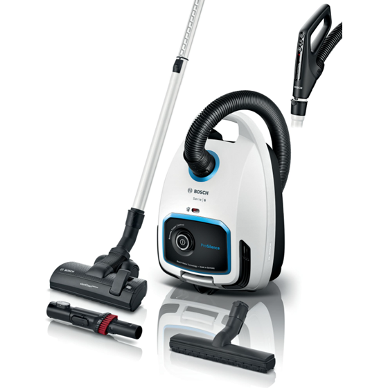 Bosch BGB6SIL1, Usisavač s vrećicom, ProSilence, Bijela
