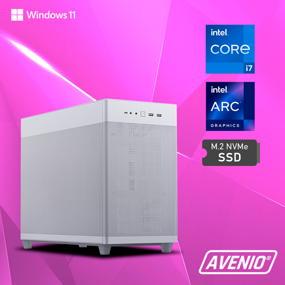 Avenio ProGamer White Intel Core i7 12700KF 32GB 1TB SSD NVMe SSD W11P Intel ARC A770 16GB GDDR6 P/N: 02242862