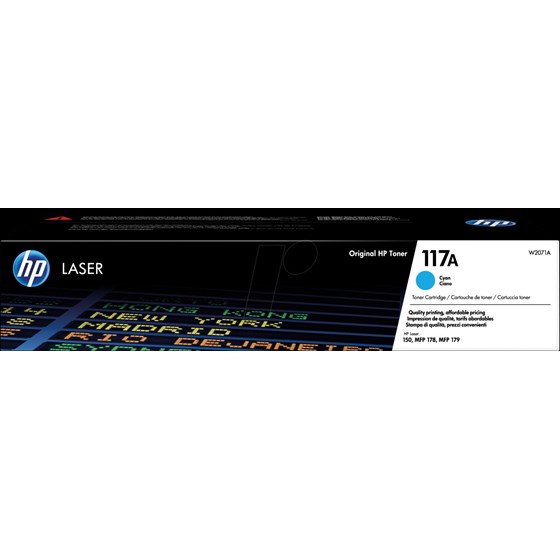 Toner HP Color LaserJet 117A Cyan P/N: W2071A