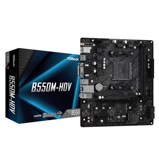 Matična ploča ASRock, B550M-HDV, AMD B550, Socket AM4, mATX, DDR4