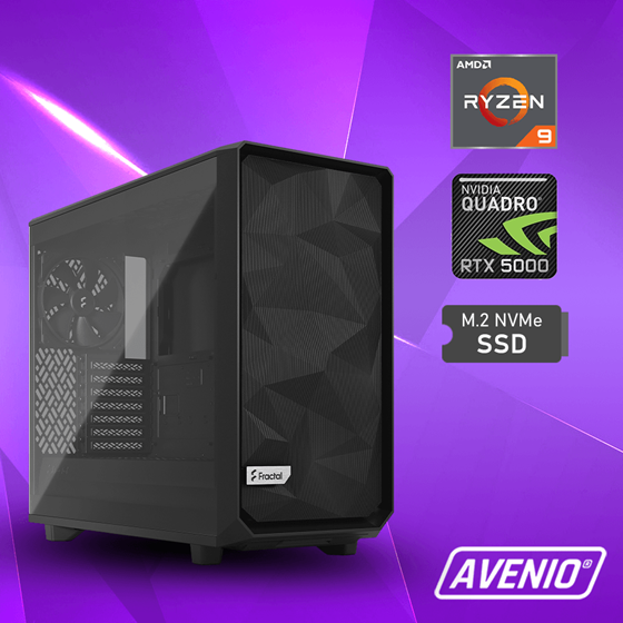 Avenio ProWS AMD Ryzen 9 9950X3D 96GB 4TB M.2 + 4TB M.2 NVMe WiFi Bluetooth W11P NVIDIA RTX 5000 Ada Generation 32GB GDDR6 ECC P/N: 02270351